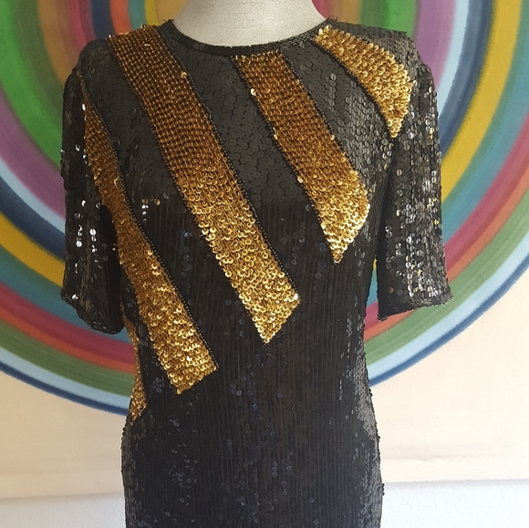 Vintage | Dresses | Sequin 98s Vintage Holiday Dress | Poshmark